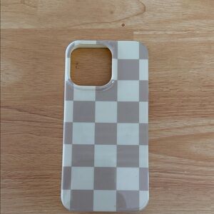 Checkered Phone Case - Gray and White